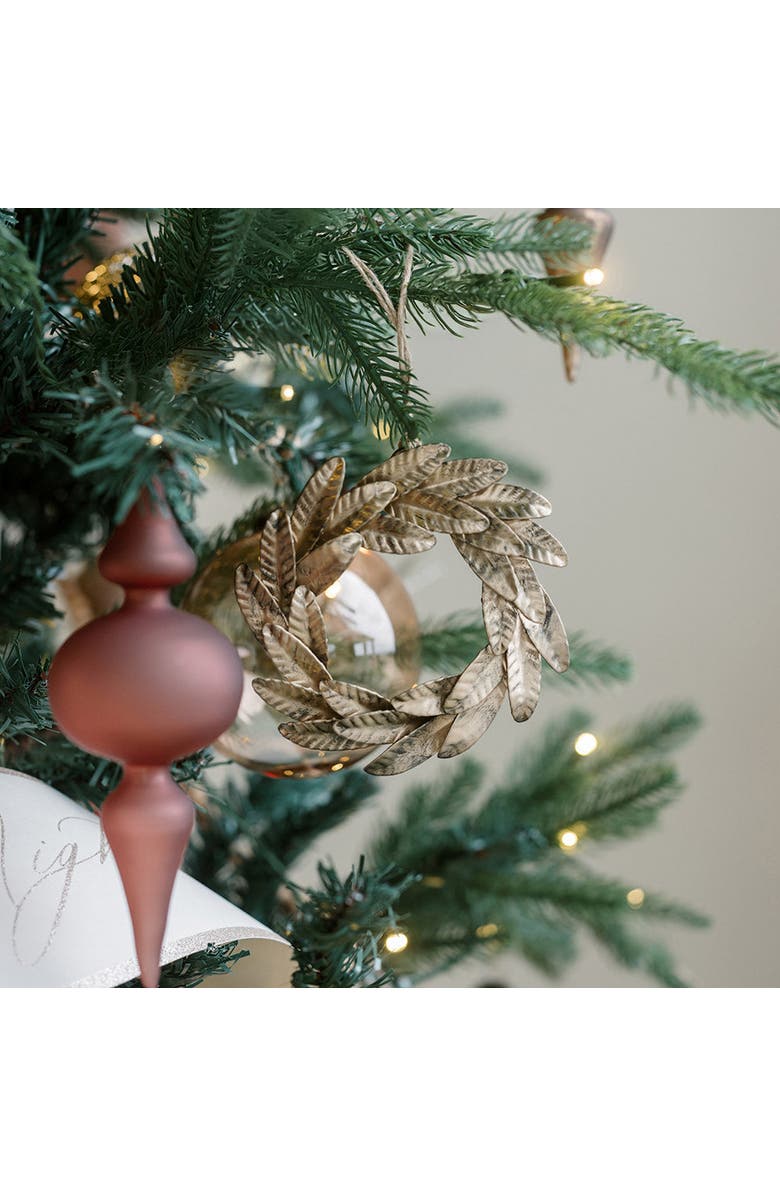 CG Hunter 5" Iron Wreath Ornament, Brass, Alternate, color, Brass