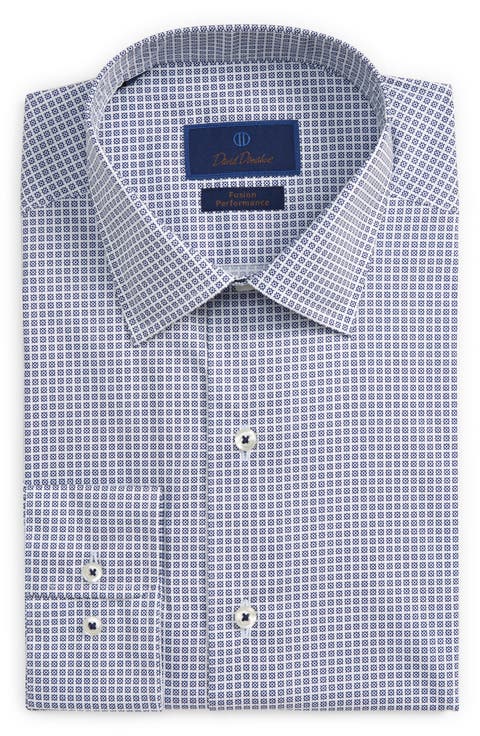 Fusion Performance Geo Print Stretch Dress Shirt