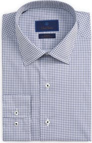 David Donahue Fusion Performance Geo Print Stretch Dress Shirt