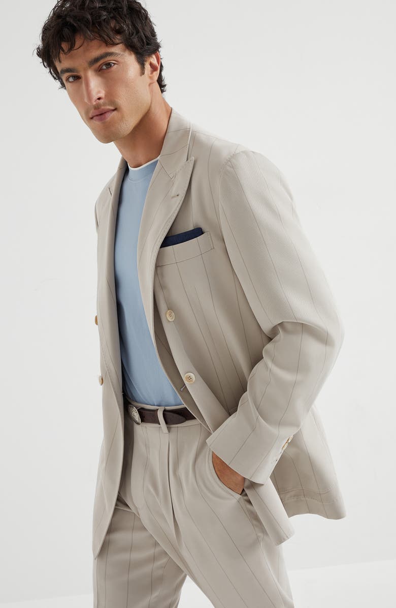 Brunello Cucinelli Twill blazer, Alternate, color, Ivory