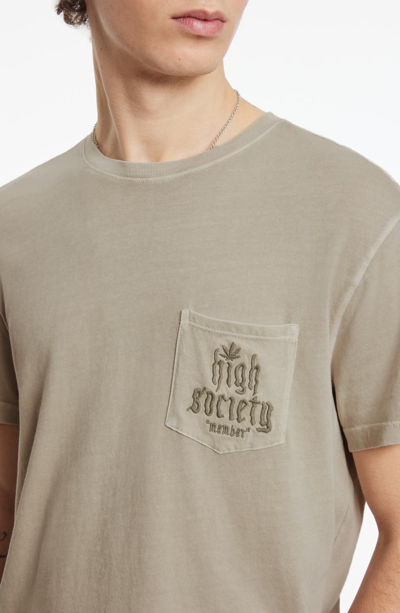 John Varvatos High Society Organic Cotton Graphic Tee, Alternate, color, Fossil Grey