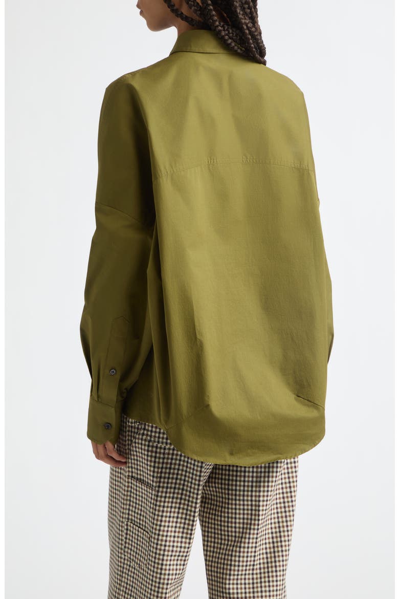 Stretch Cotton Poplin Shirt, Alternate, color, LICHEN