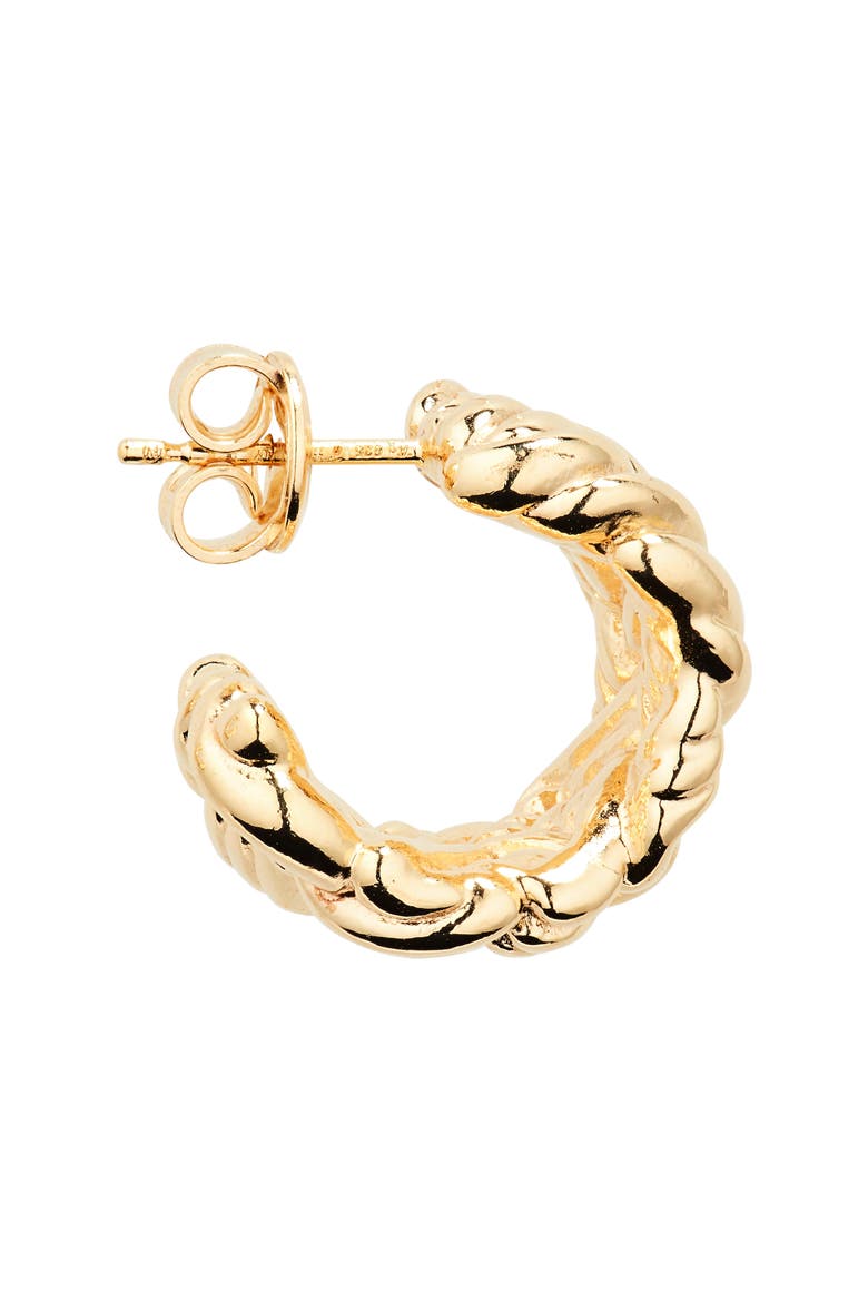 Intrecciato Huggie Hoop Earrings, Alternate, color, 8120 YELLOW GOLD