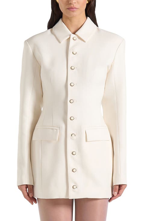 Amelie Cinch Button Up Blazer Dress