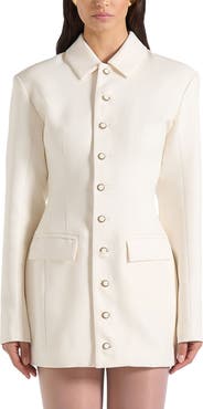 Manière De Voir Amelie Cinch Button Up Blazer Dress