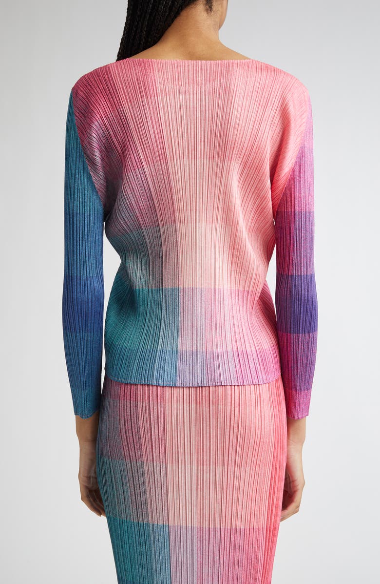Pleats Please Issey Miyake Photon Pleated Long Sleeve Top, Alternate, color, 