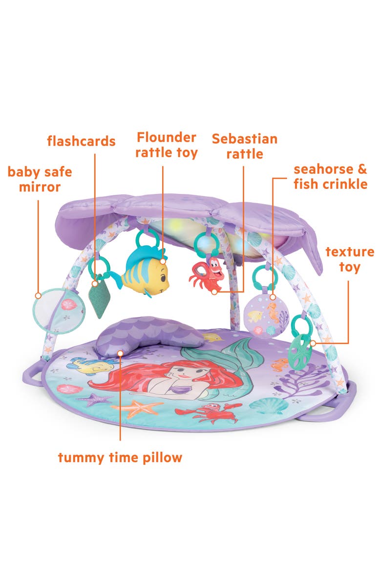 BRIGHT STARTS The Little Mermaid Twinkle Trove Light-Up Musical Baby Activity Gym, Alternate, color, Purple