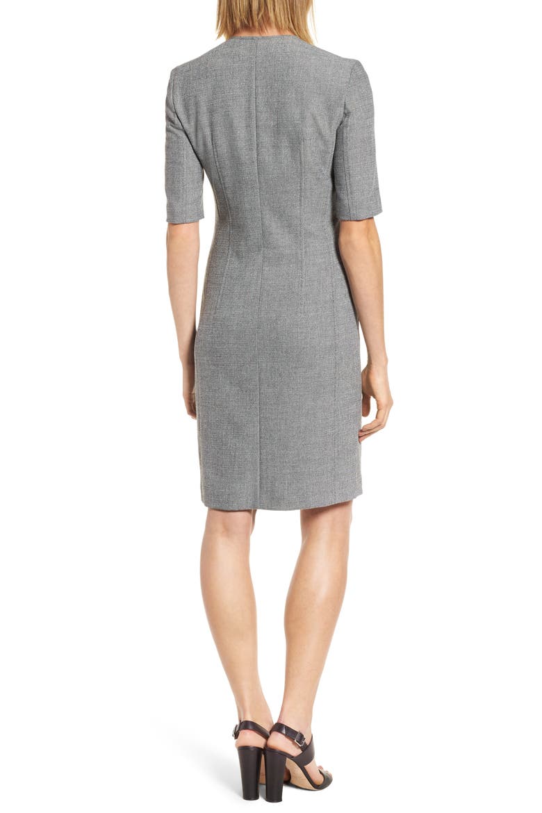 Demirana Zip Front Sheath Dress, Alternate, color, BLACK FANTASY