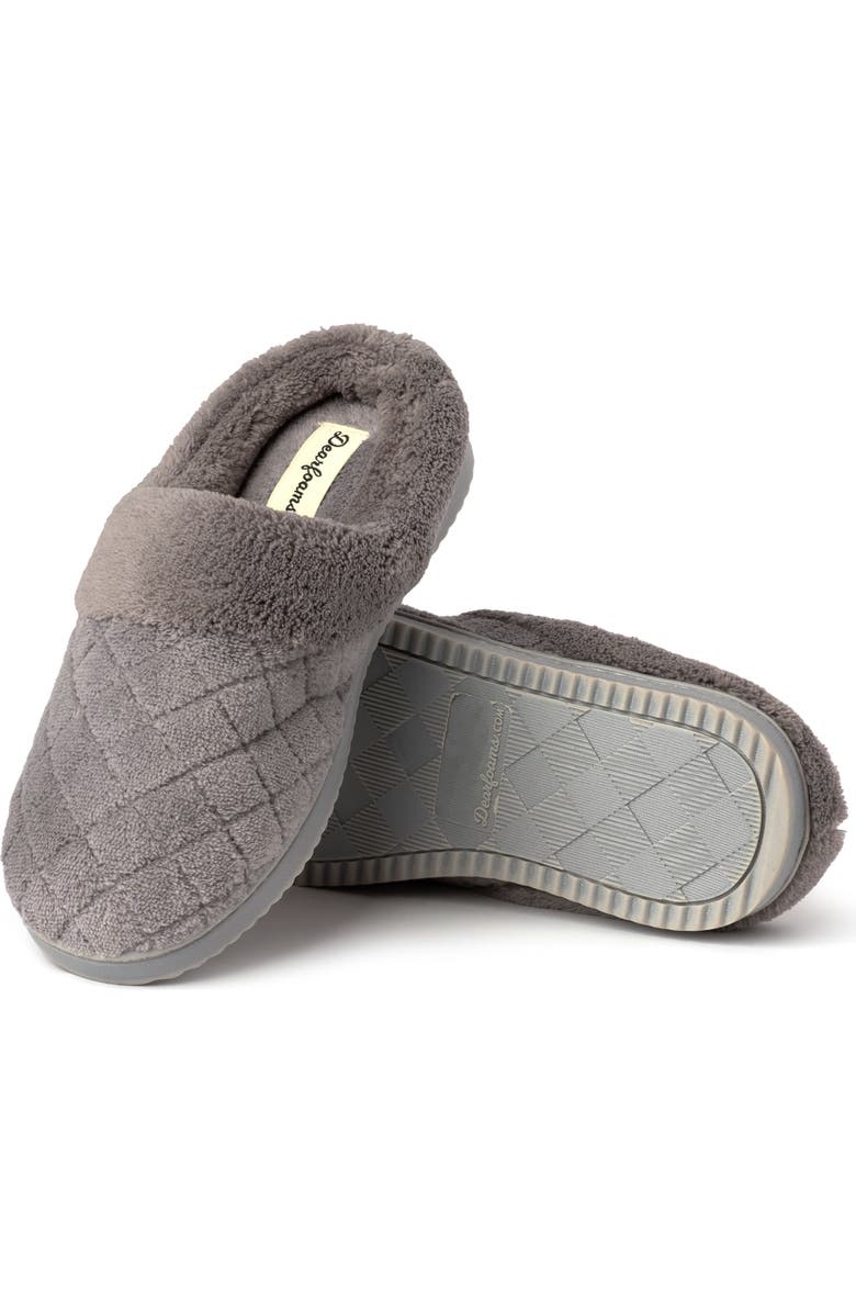 DEARFOAMS Libby Quilted Terry Clog Slipper, Alternate, color, Medium Grey