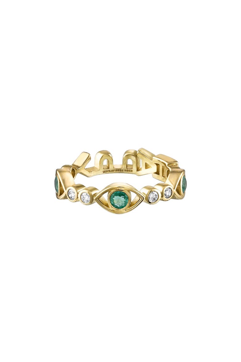 Happy Tattoo Candy Band Ring, Main, color, YELLOW GOLD/ DIAMOND