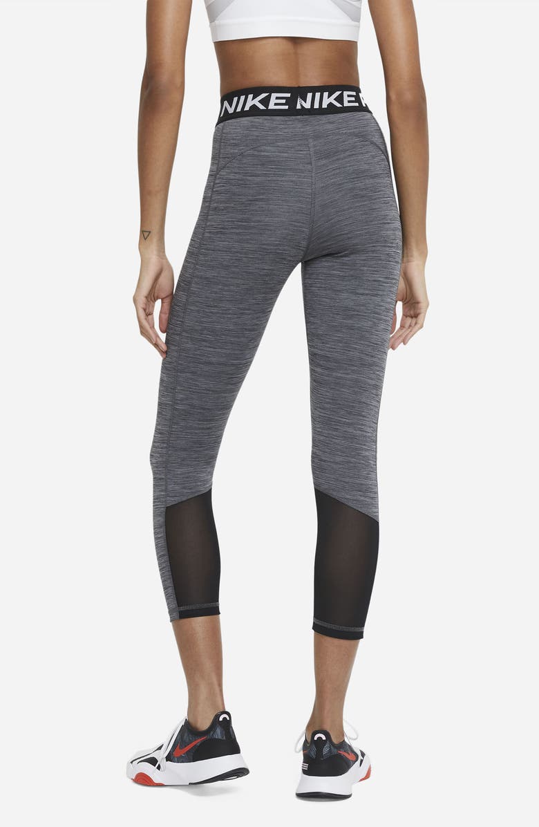 Nike Pro Mid-Rise Crop Mesh-Panel Leggings, Alternate, color, 