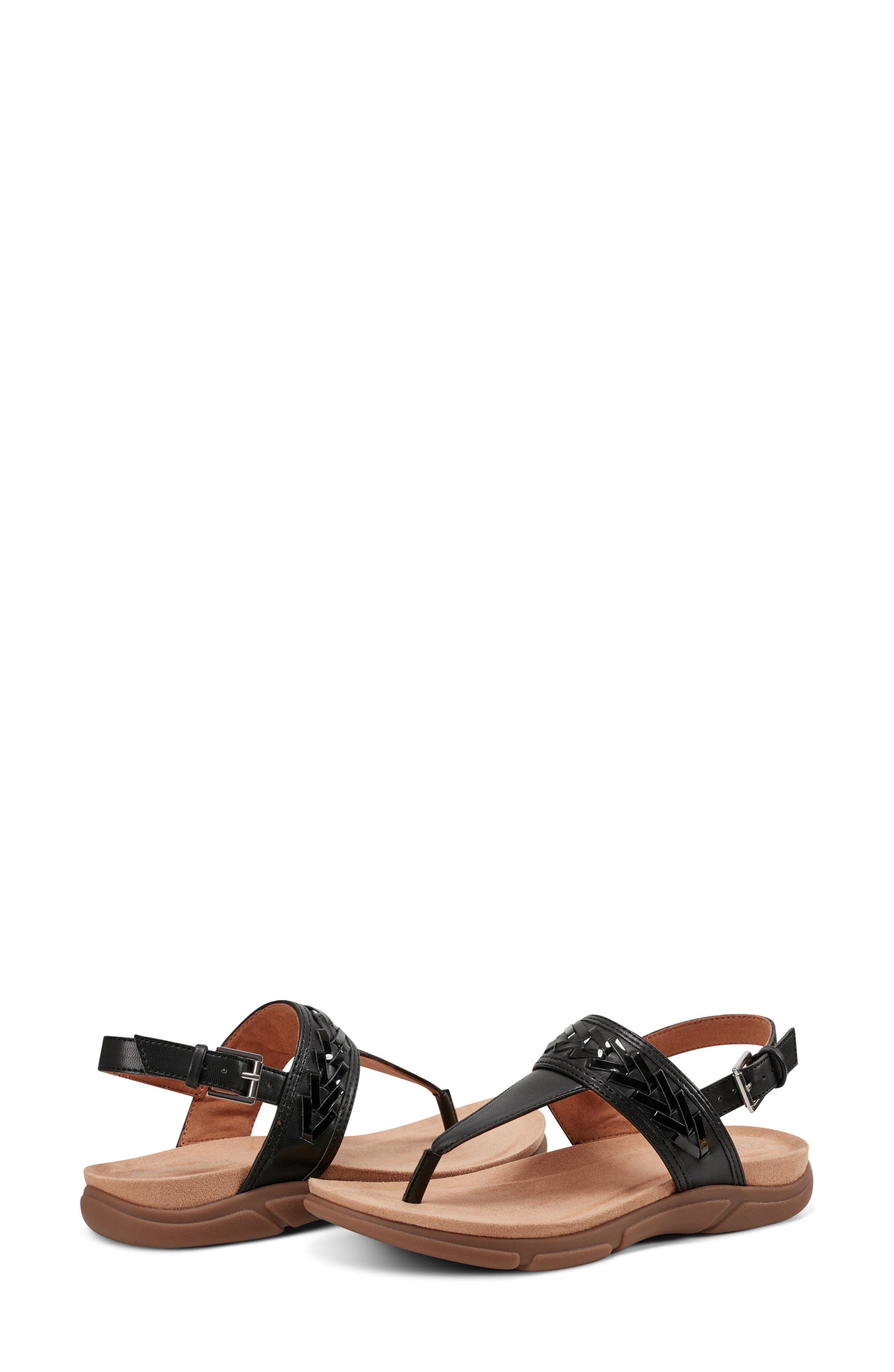 Easy Spirit Monte Slingback Sandal, Alternate, color, Black Patent