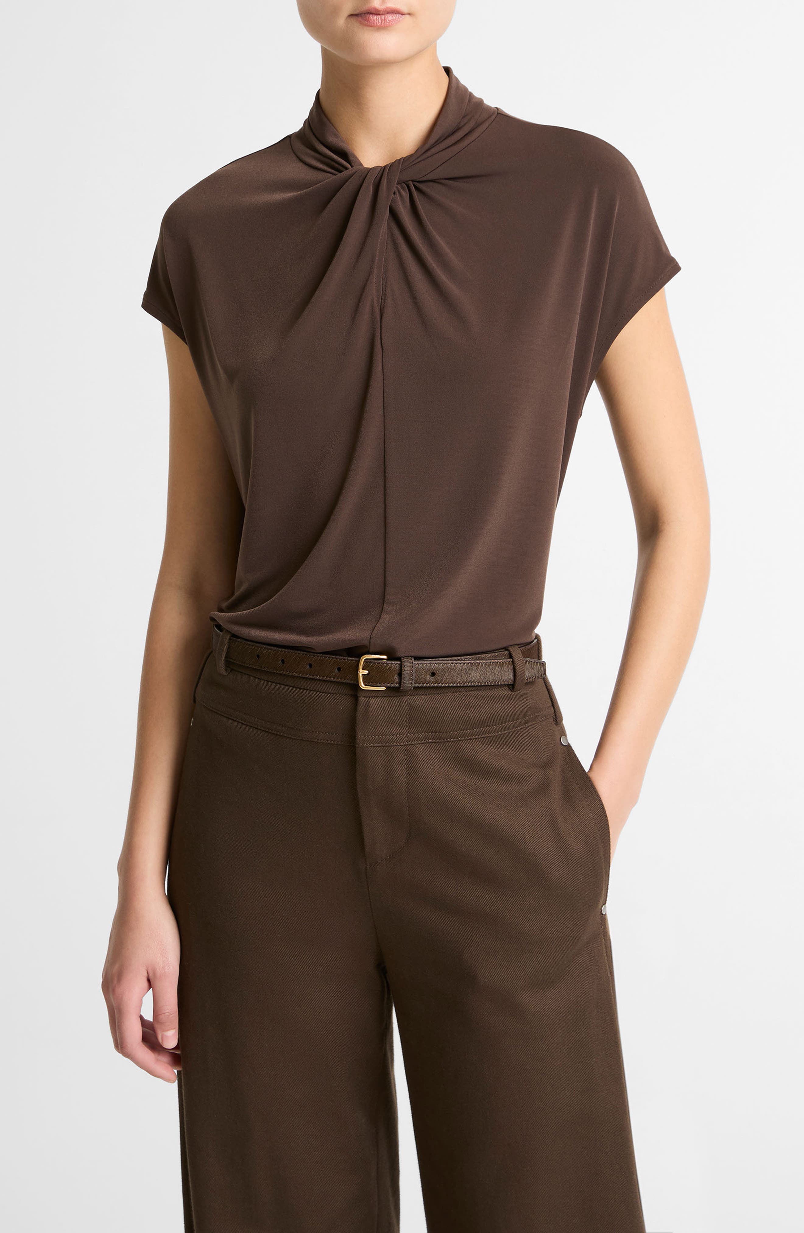 Twist Neck Cap Sleeve Top - image 3