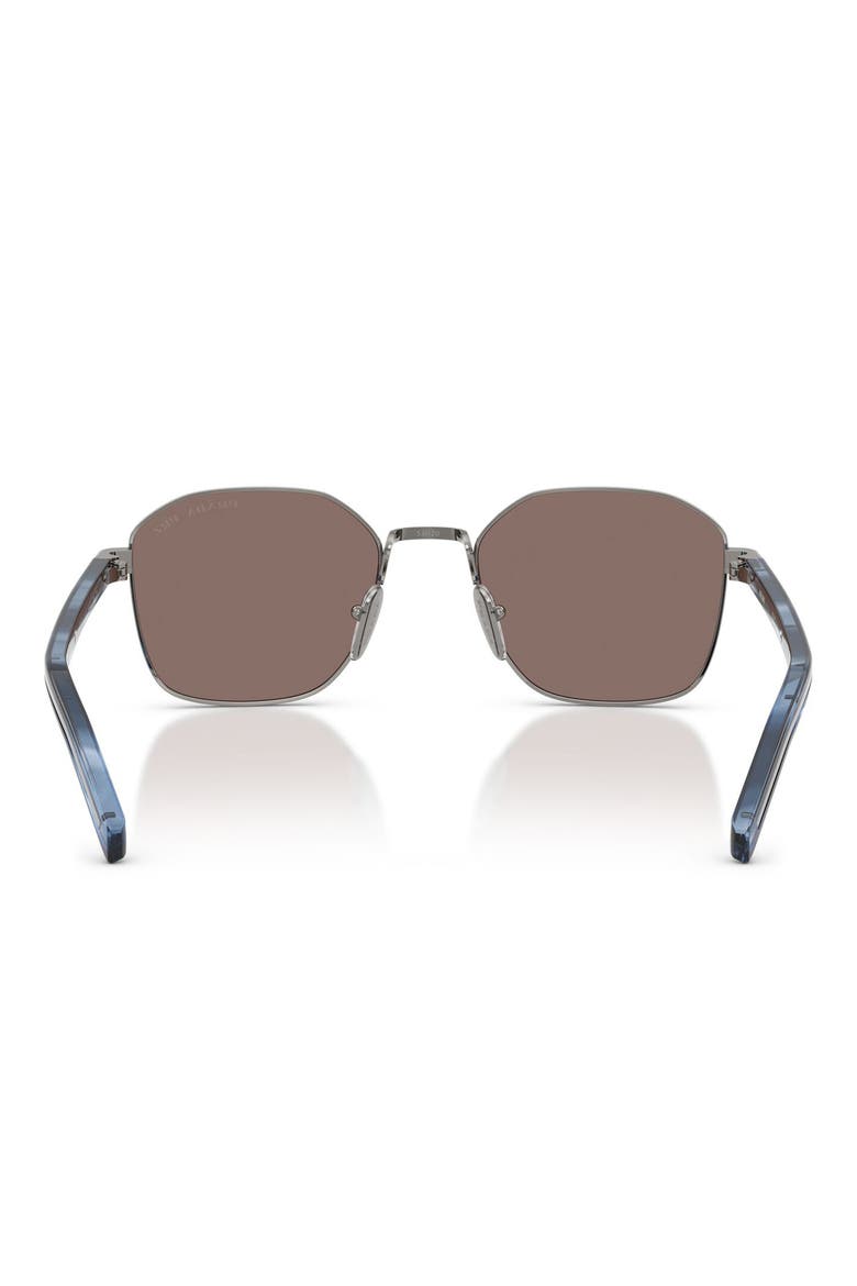 53mm Polarized Square Sunglasses, Alternate, color, GUNMETAL / LIGHT BROWN POLAR