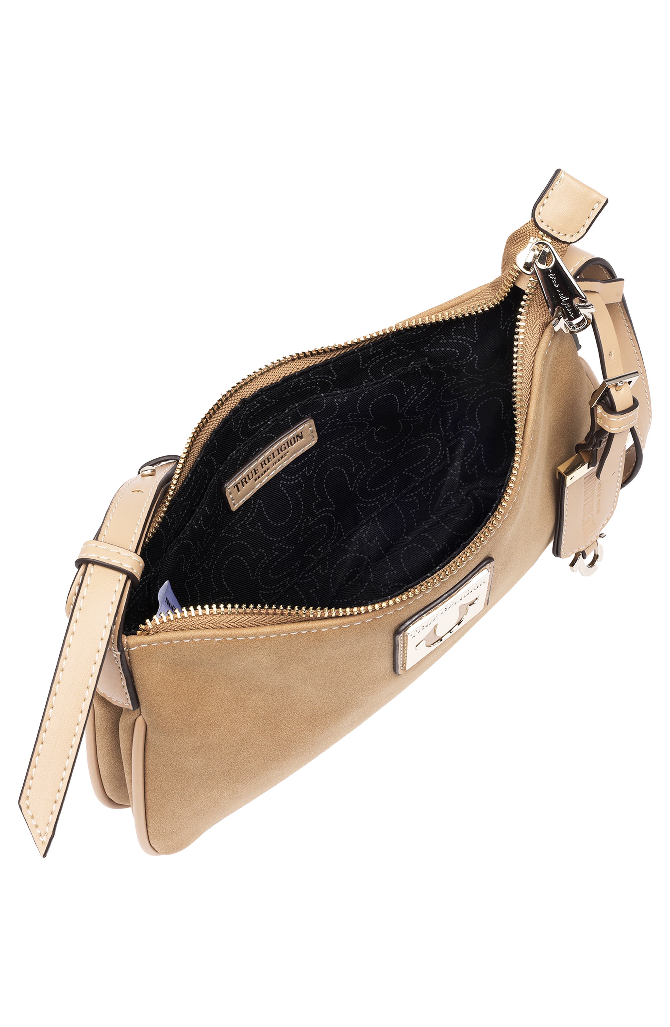 True Religion Horseshoe Plaque Shoulder Bag, Alternate, color, Camel