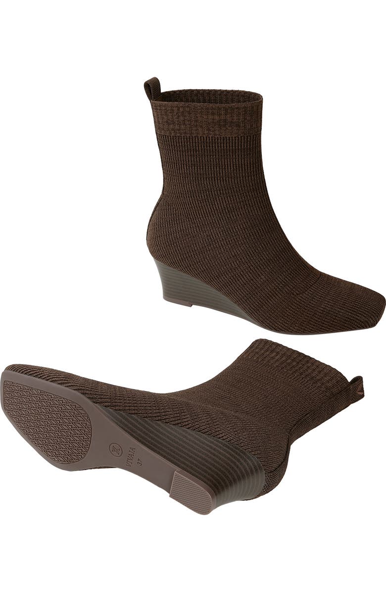VIVAIA Margot Wedge Bootie Square-Toe Water-Repellent Boots, Alternate, color, Dark Chocolate