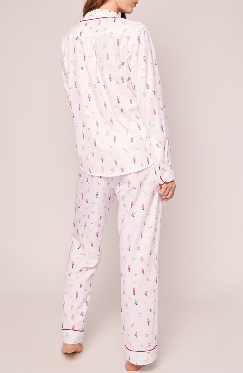 Petite Plume A Night at the Nutcracker Piped Cotton Pajamas, Alternate, color, 