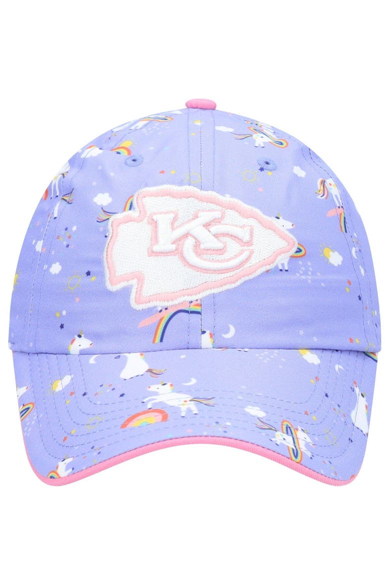 Girls Preschool '47 Purple Kansas City Chiefs Unicorn Clean Up Adjustable Hat, Alternate, color, Purple