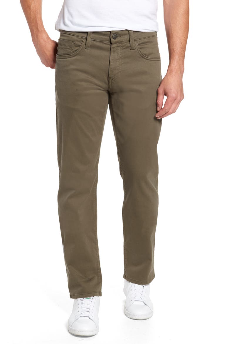 Zach Straight Leg Twill Pants, Main, color, DUSTY OLIVE TWILL