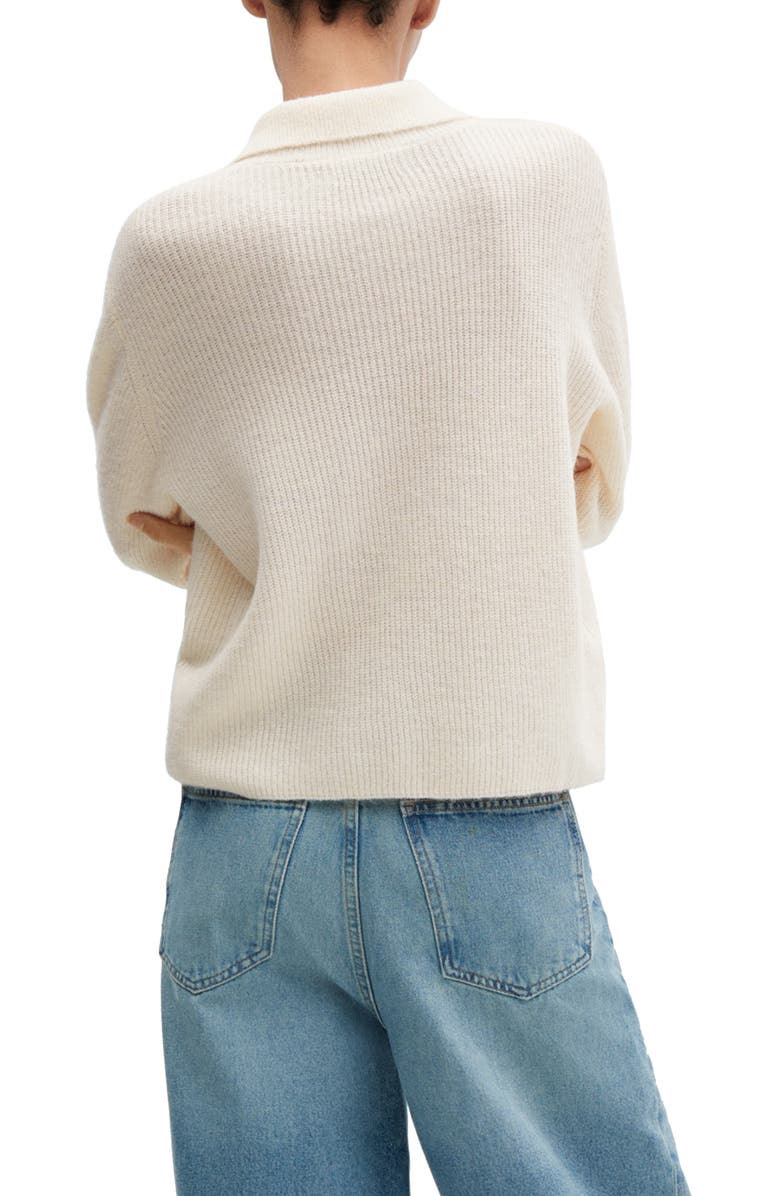 MANGO Rib Polo Sweater, Alternate, color, 