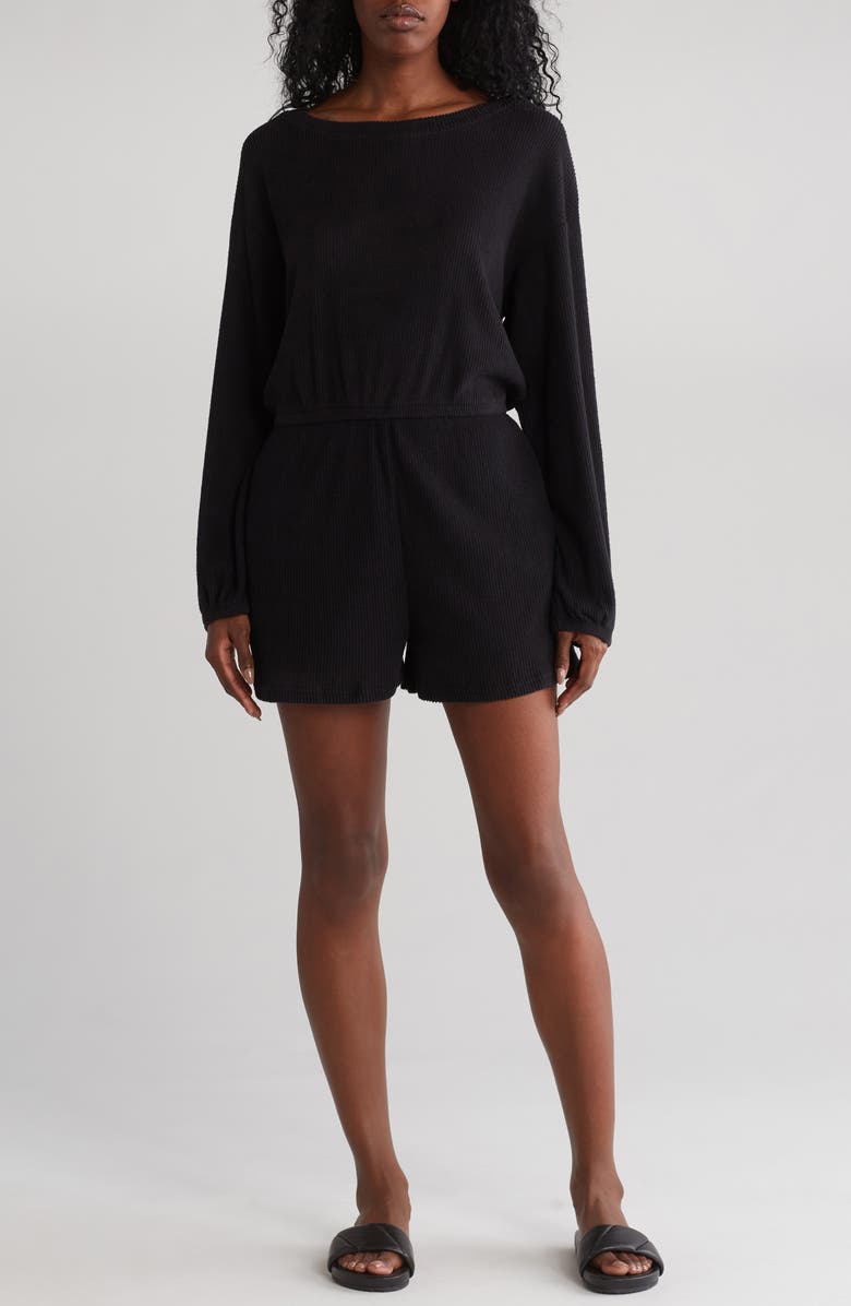 WISHLIST Knit Long Sleeve Romper, Main, color,