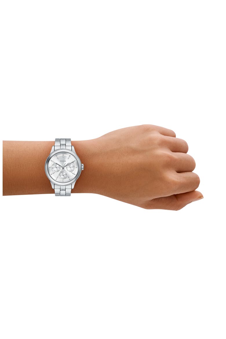 Brynn Chronograph Bracelet Watch, 38mm, Alternate, color, SILVER