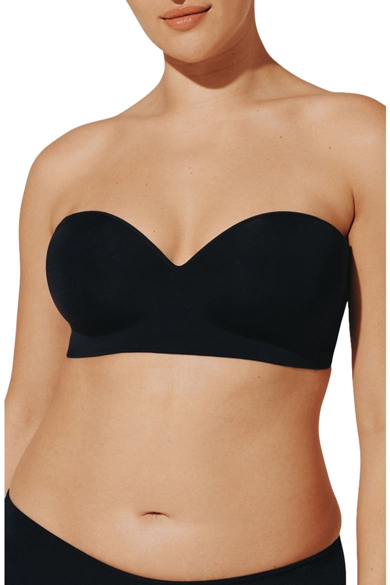 24/7® Classic Underwire Always Up Strapless Bra, Main, color, BLACK