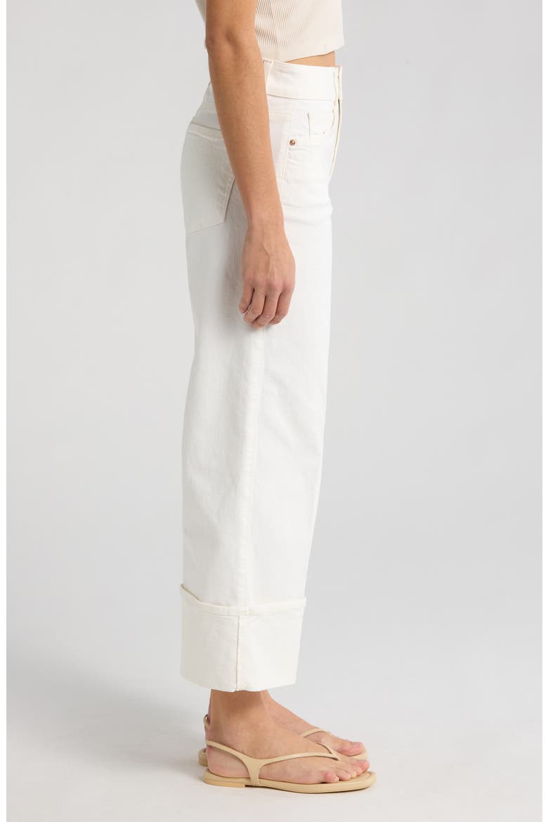 Sasha Cuff High Waist Ankle Wide Leg Jeans, Alternate, color, TONAL ECRU