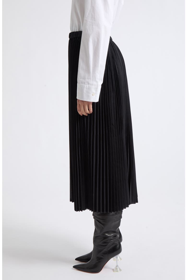 Pinstripe Pleated Midi Skirt, Alternate, color, BLACK/ GREY