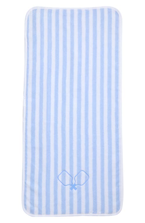 Weezie Stripe Organic Cotton Terry Towel In Blue
