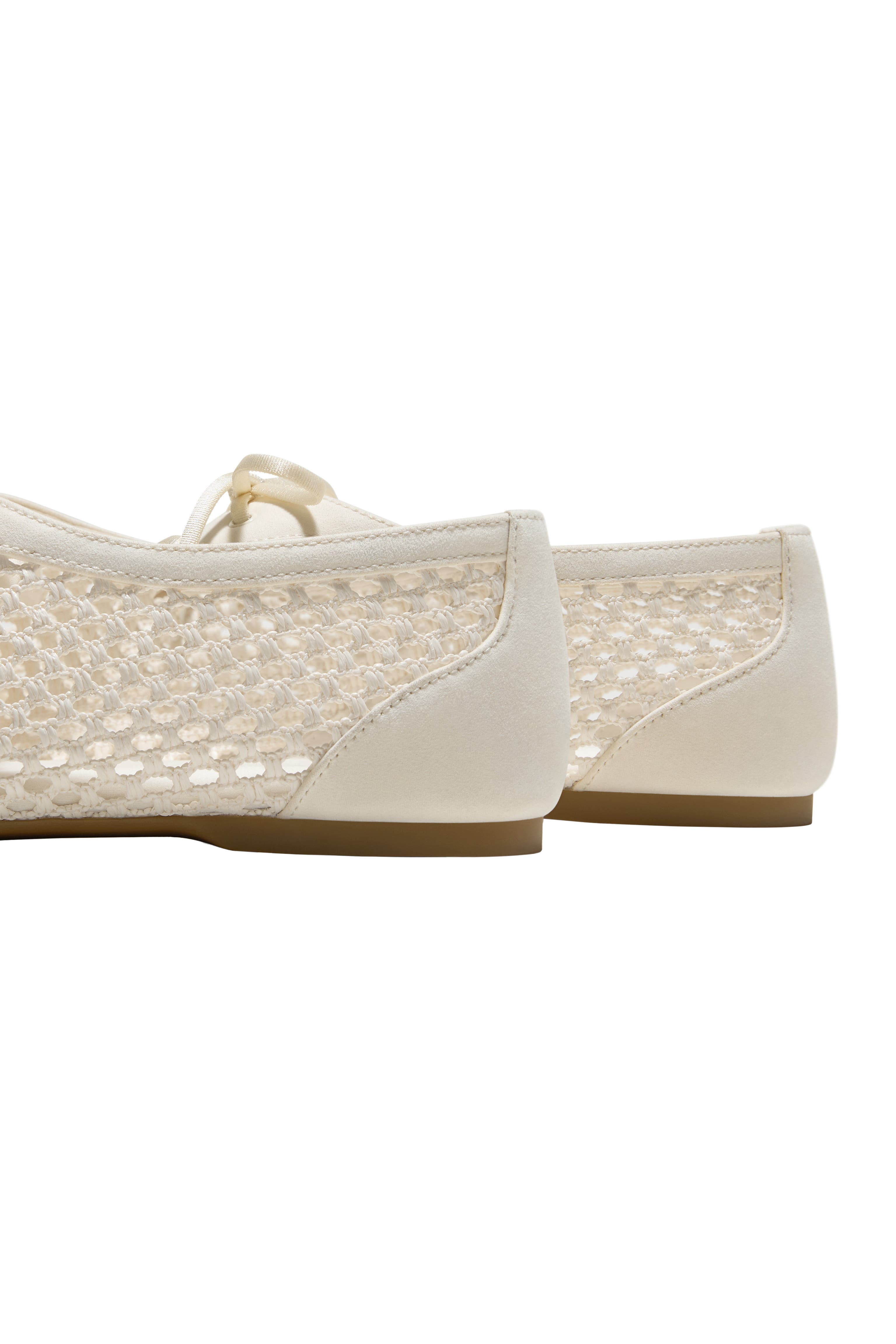 Carey Square-Toe Mesh Flats, Alternate, color, CREAM