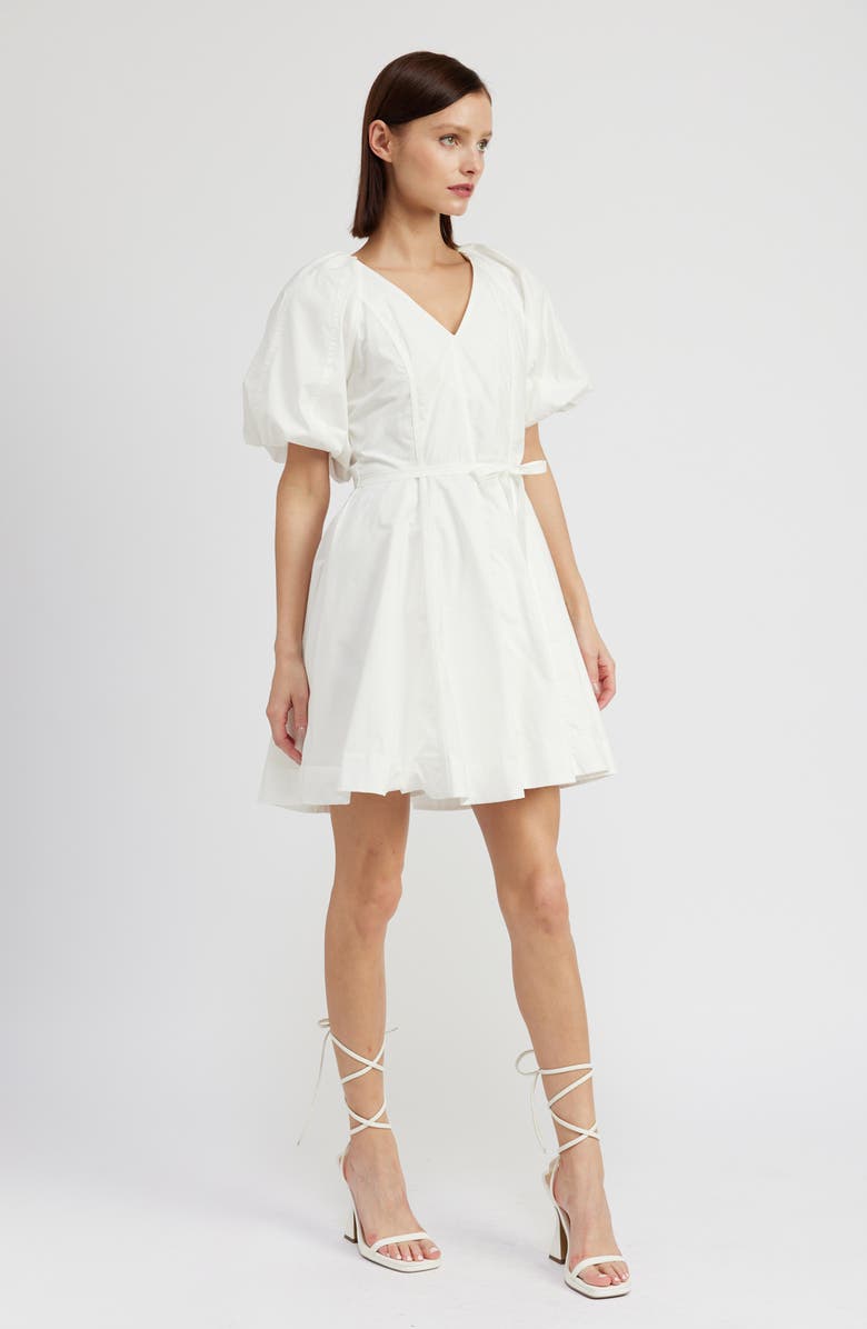 En Saison Caymen Cotton Puff Sleeve Minidress, Alternate, color, 