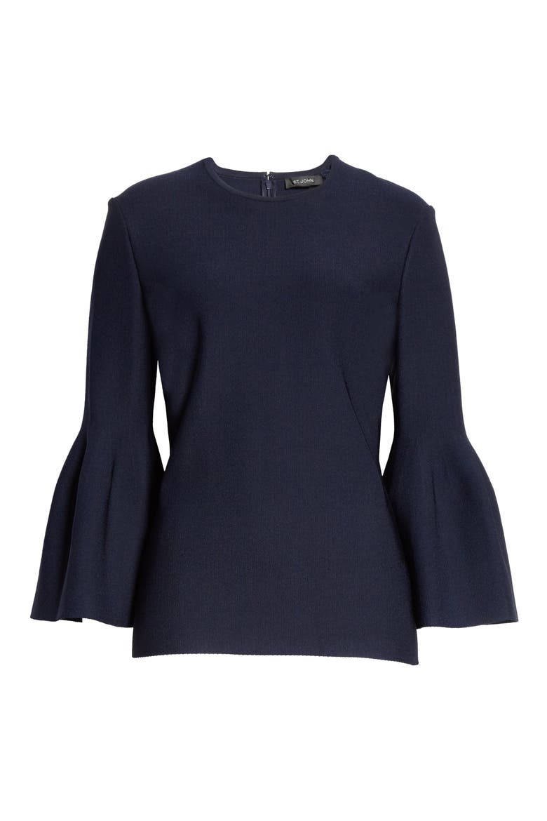 Sculptural Milano Sweater, Alternate, color, NAVY