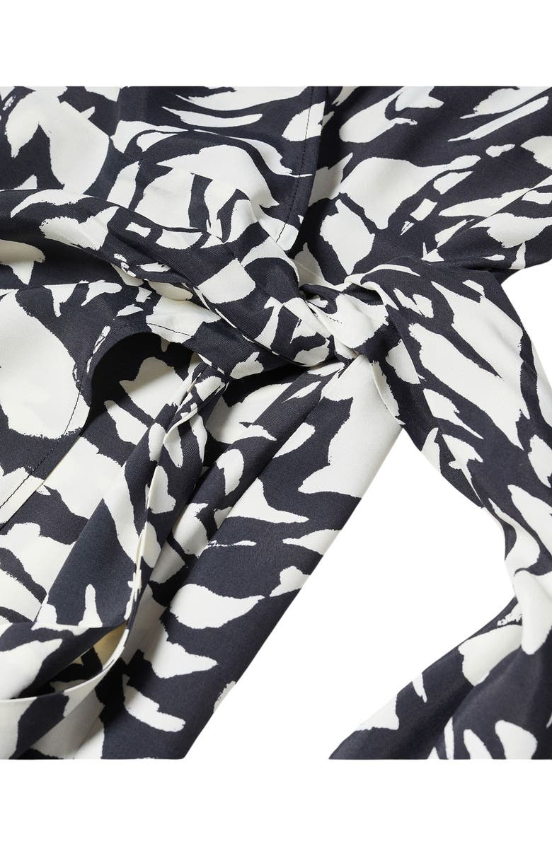 MANGO Print Long Sleeve Wrap Dress, Alternate, color, Black