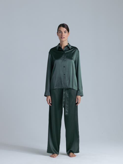 Alas Silk Long Sleeve Shirt In Green