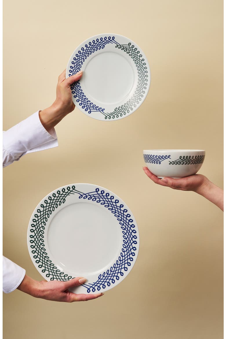 Set of 4 Porcelain Cereal Bowls, Alternate, color, BLUE/ GREEN