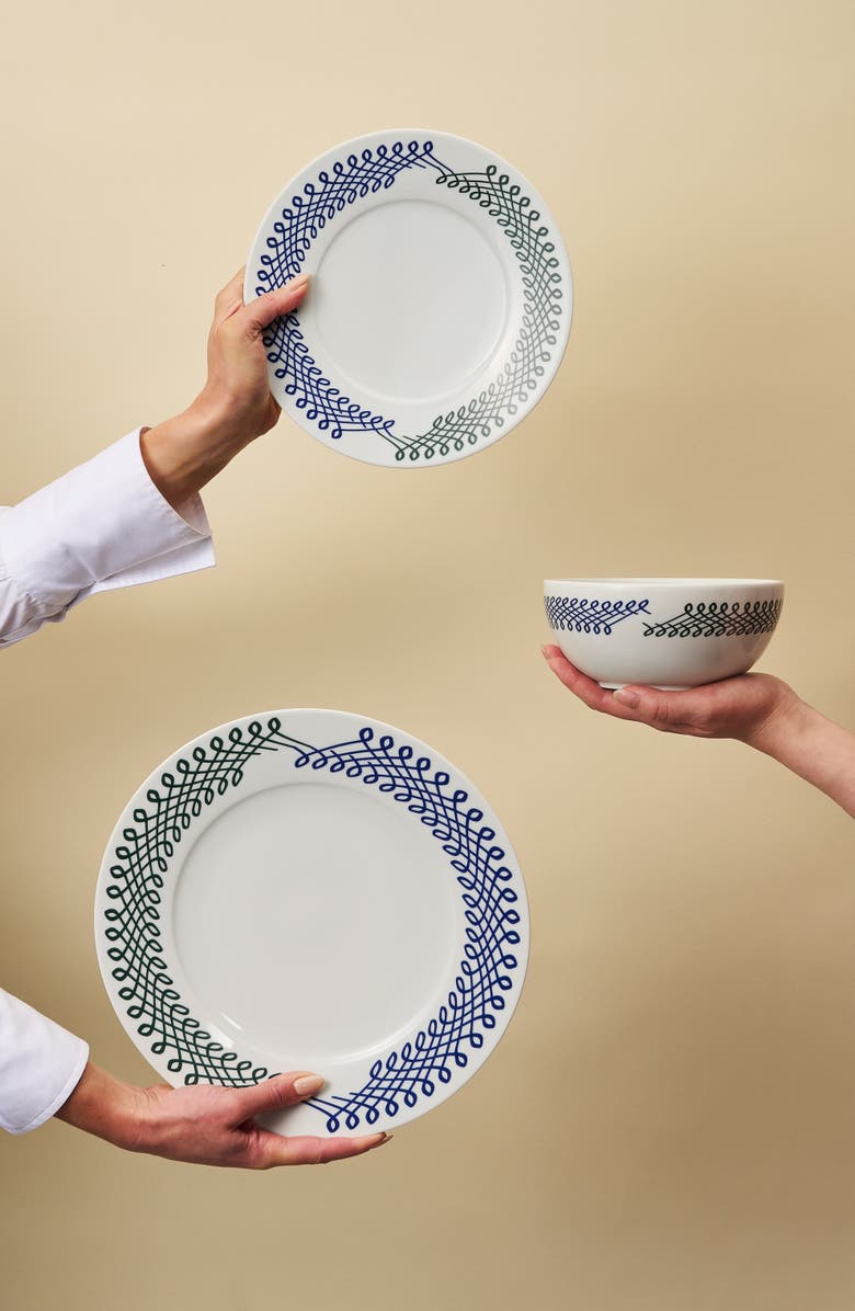 MISETTE Set of 4 Porcelain Cereal Bowls, Alternate, color, Blue/ Green