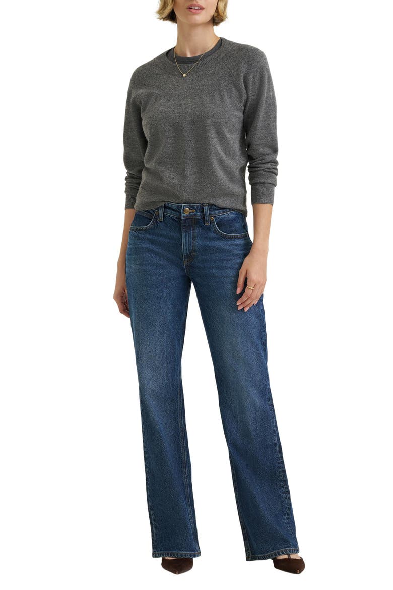Bow Flare Leg Jeans, Alternate, color, FLASH BLUE