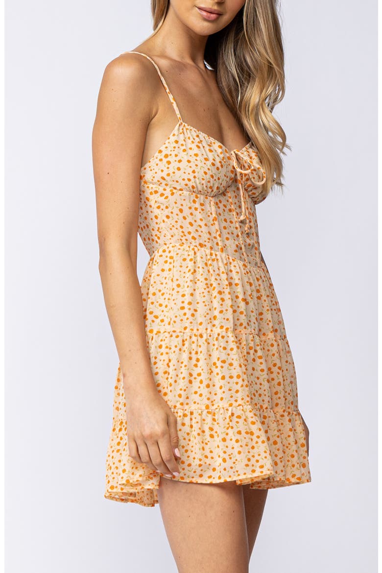 Ditsy Floral Minidress, Alternate, color, ORANGE