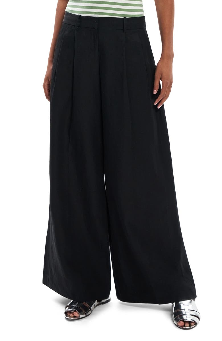 Theory Low Rise Wide Leg Linen Pants, Main, color, 