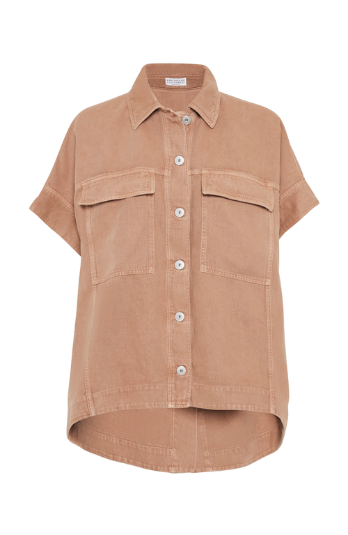 BRUNELLO CUCINELLI BRUNELLO CUCINELLI OVERSHIRT WITH MONILI
