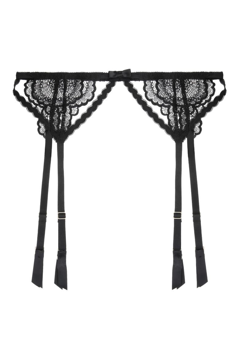 Natalia Lace Suspender Belt, Alternate, color, NOIR