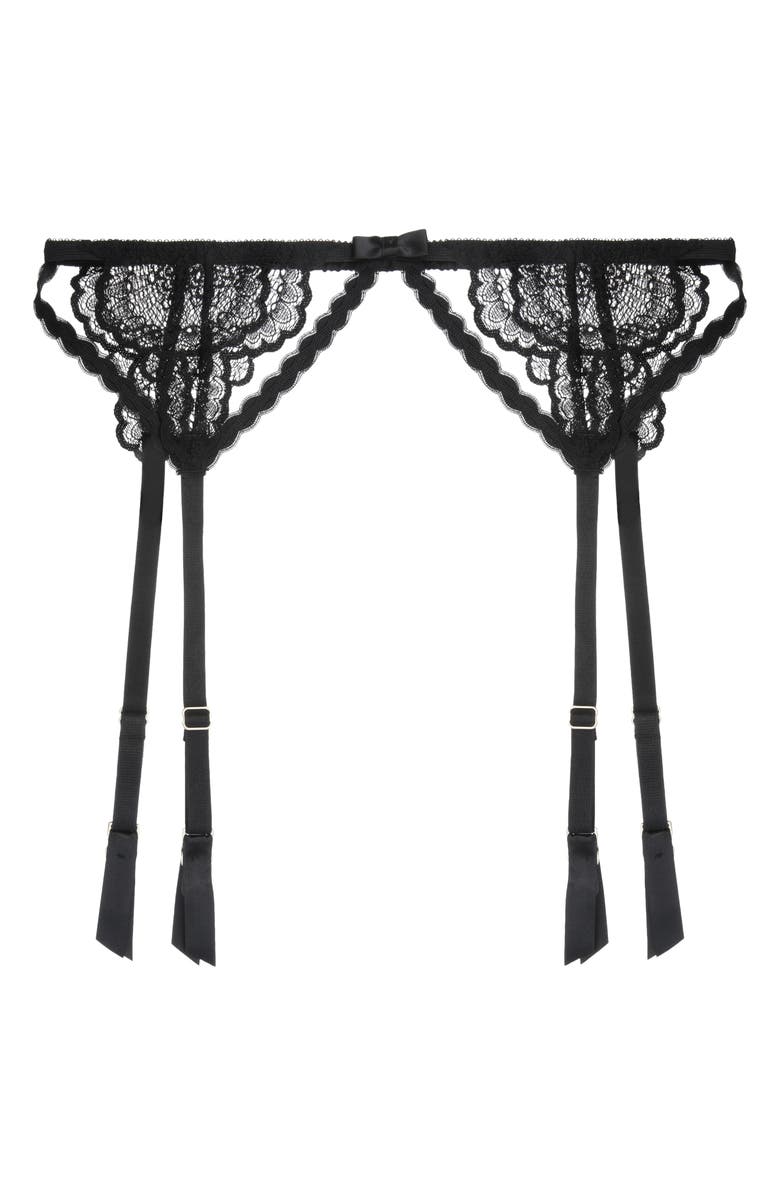 JOURNELLE Natalia Lace Suspender Belt, Alternate, color, Noir