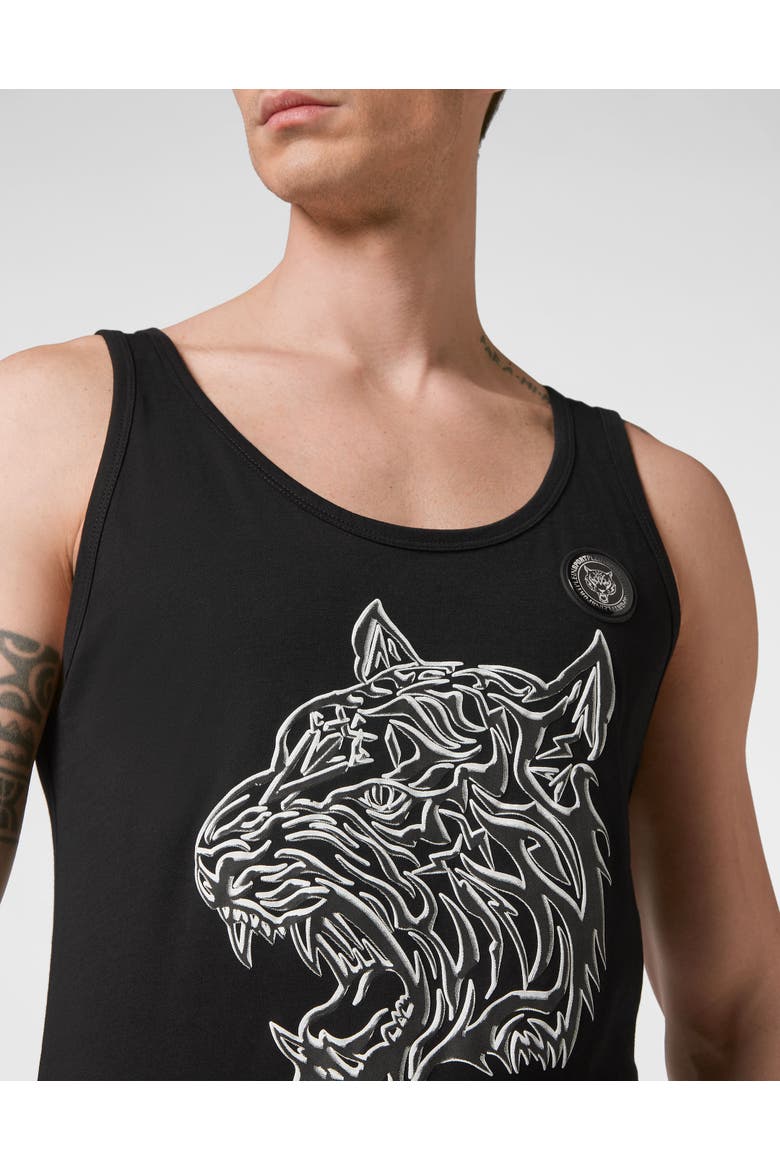 Tank Top Tiger Men, Alternate, color, black/black