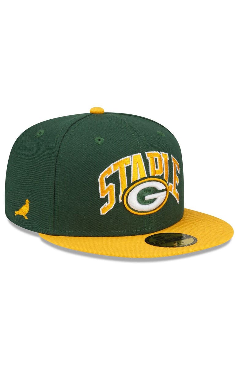 New Era x Staple Men's New Era Green/Gold Green Bay Packers NFL x Staple Collection 59FIFTY Fitted Hat, Main, color, 