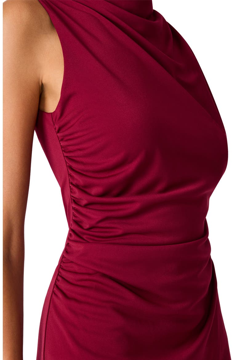Mo Funnel Neck Matte Jersey Dress, Alternate, color, BEET RED
