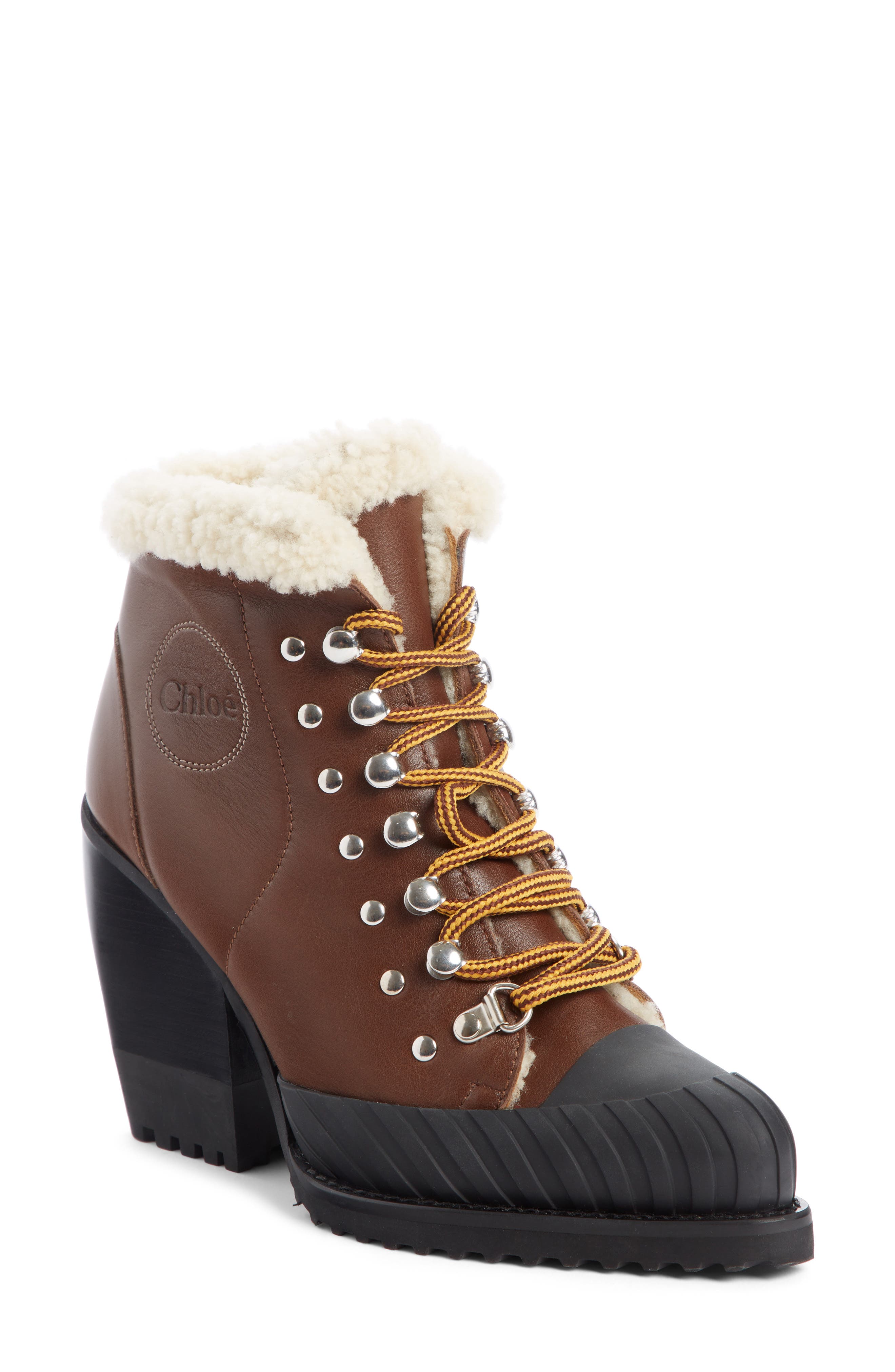 Chloé Rylee Genuine Shearling Lined Hiking Boot, Main, color, 