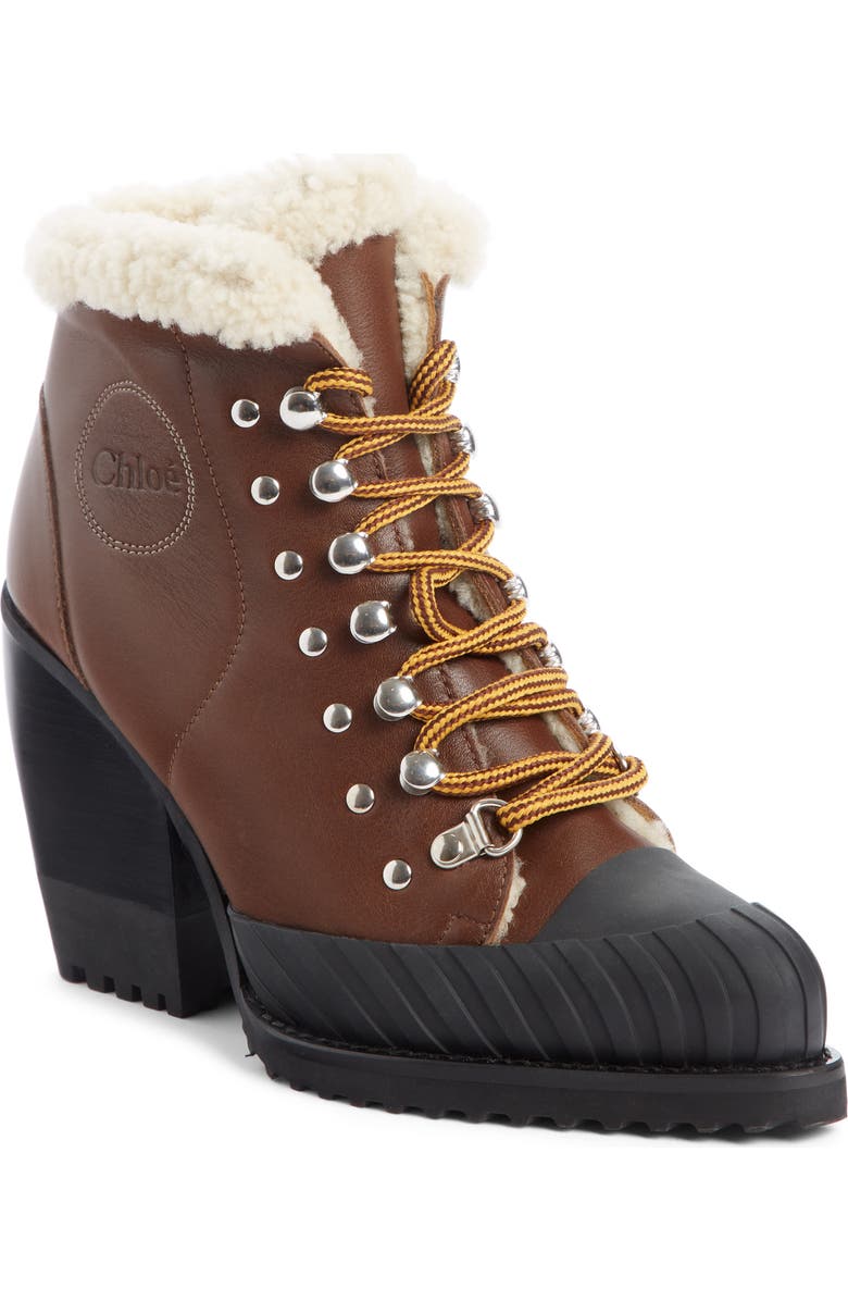 Chloé Rylee Genuine Shearling Lined Hiking Boot, Main, color,