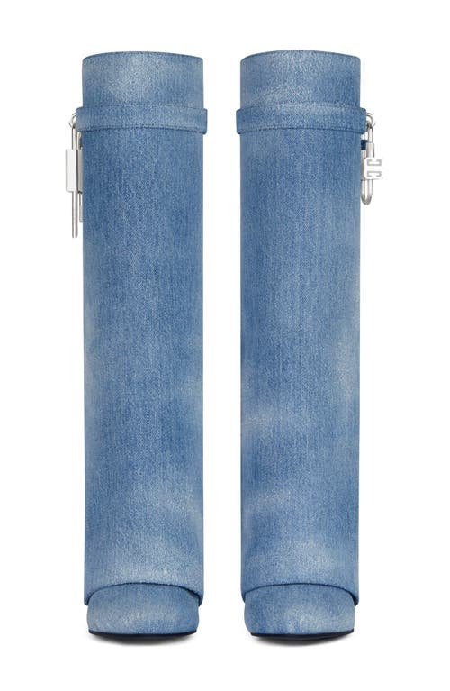 Shop Givenchy Shark Lock Boot In Medium Blue