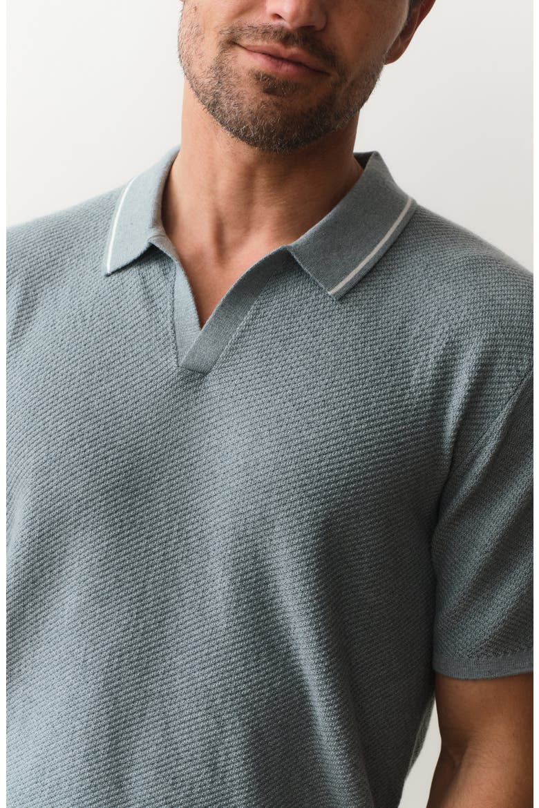 Greyson Short Sleeve Polo Sweater, Alternate, color, SLATE